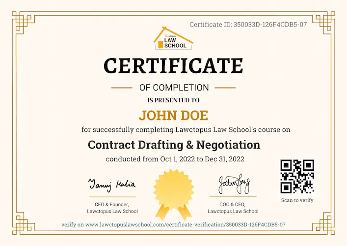 Contract Drafting & Negotiation Certificate